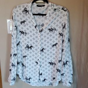 Max Jeans Black/White Zebra Printed Women’s Blouse